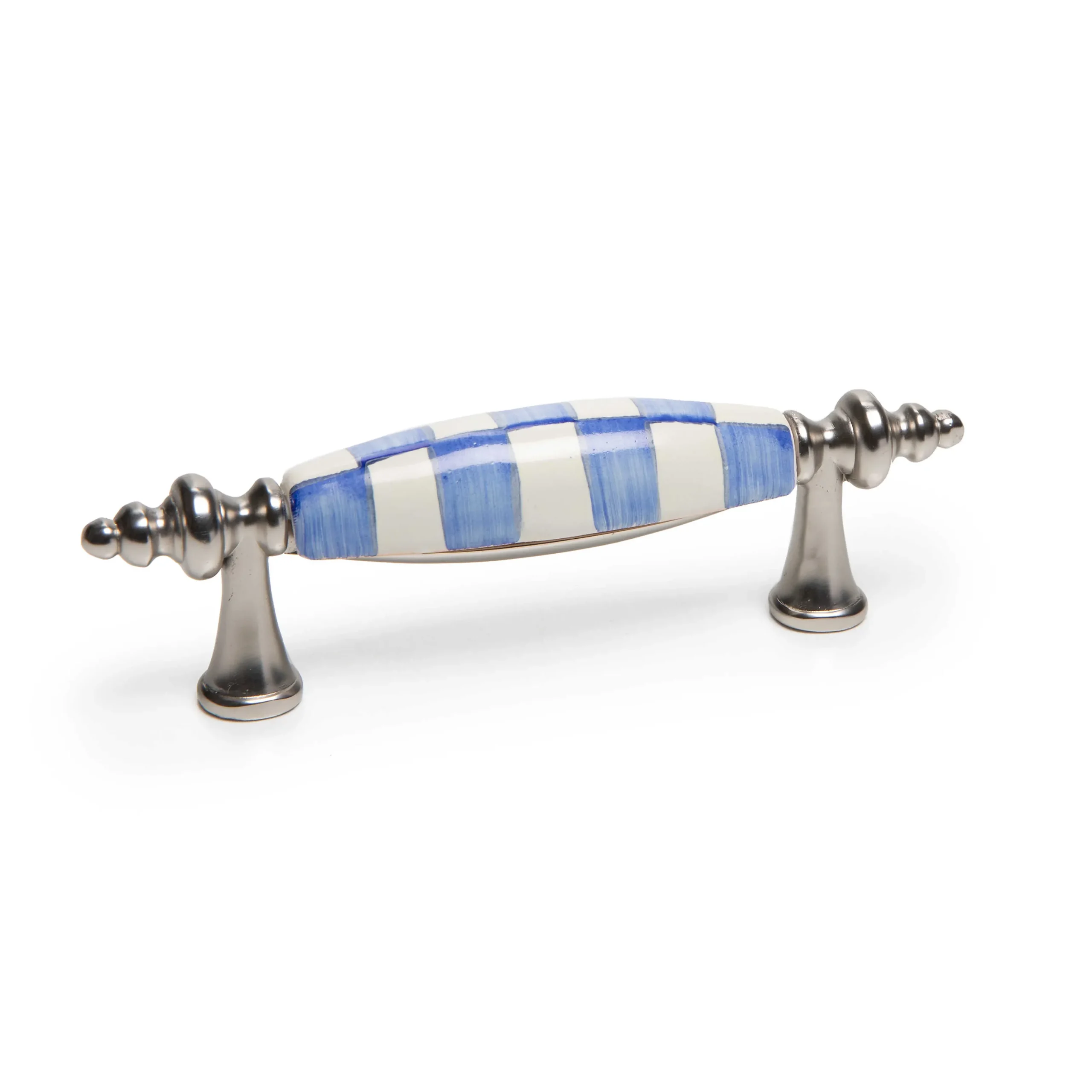 MacKenzie-Childs Royal Check Nickel Drawer Pull| Finishing Touches|Room Accents