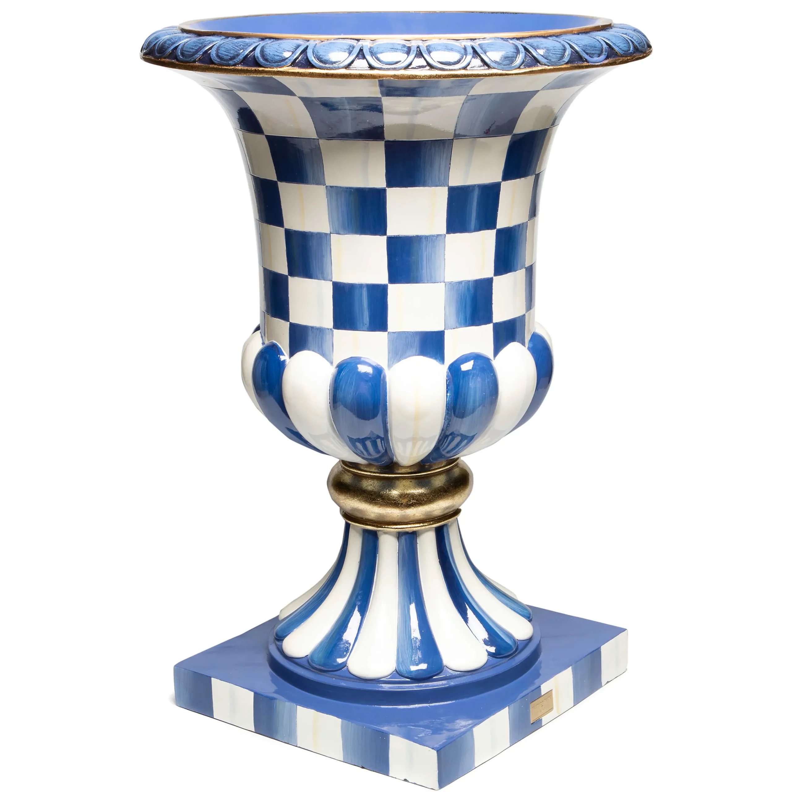 MacKenzie-Childs Royal Check Pedestal Urn| Spring|The Fall Shop