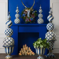 MacKenzie-Childs Royal Check Pedestal Urn| Spring|The Fall Shop