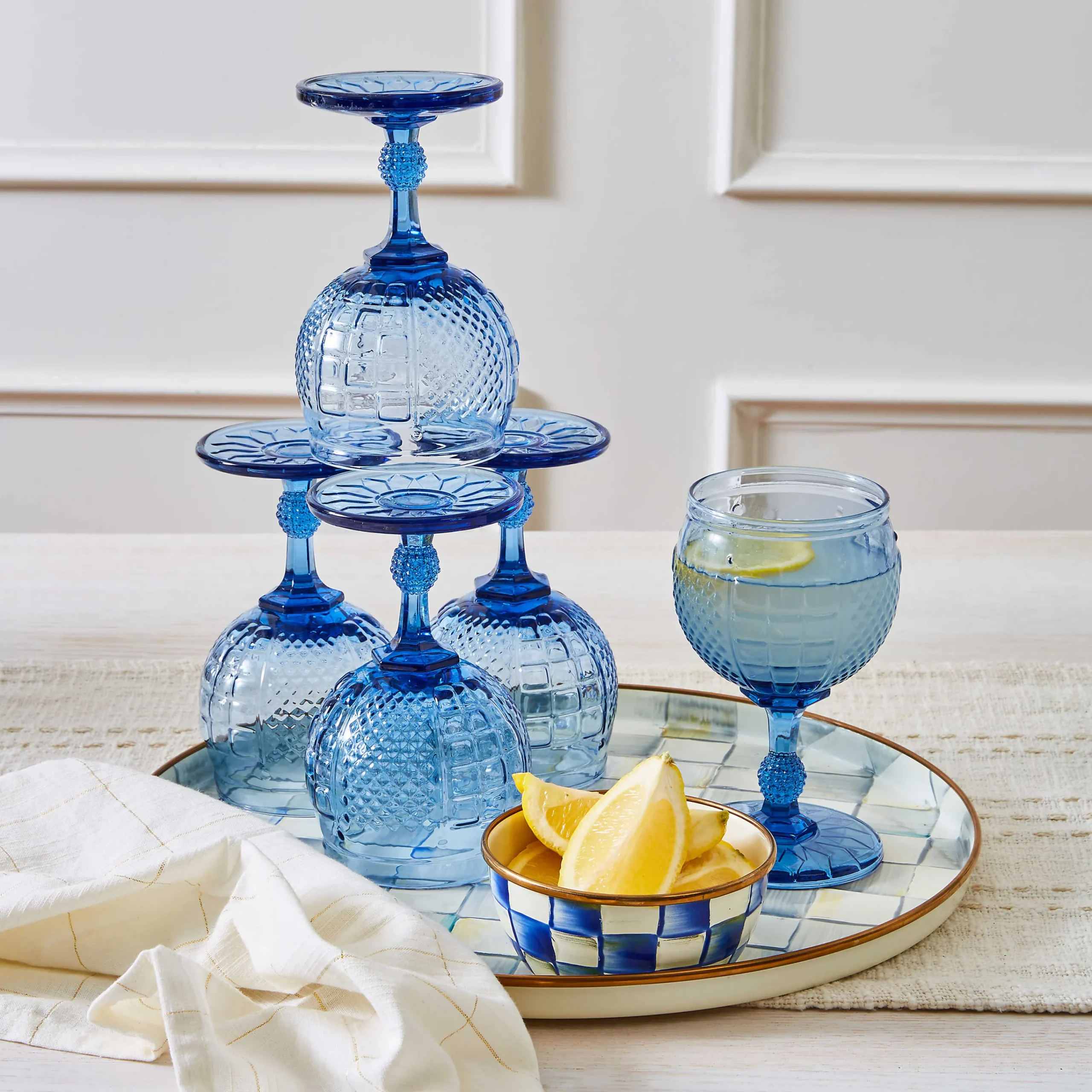 MacKenzie-Childs Royal Check Pinch Bowl| Bar Entertaining|Serveware