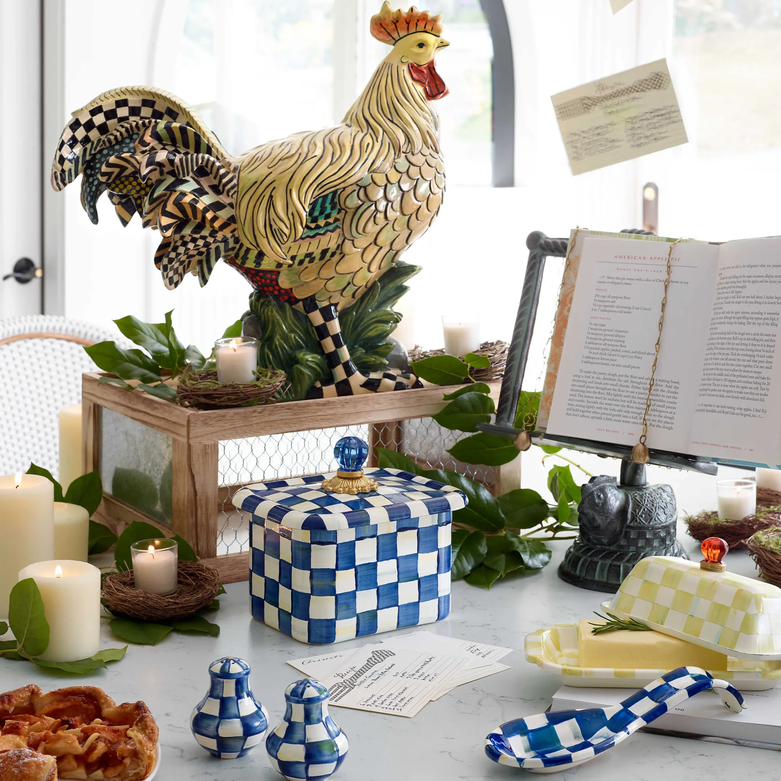 MacKenzie-Childs Royal Check Recipe Box| Kitchen Storage & Organization