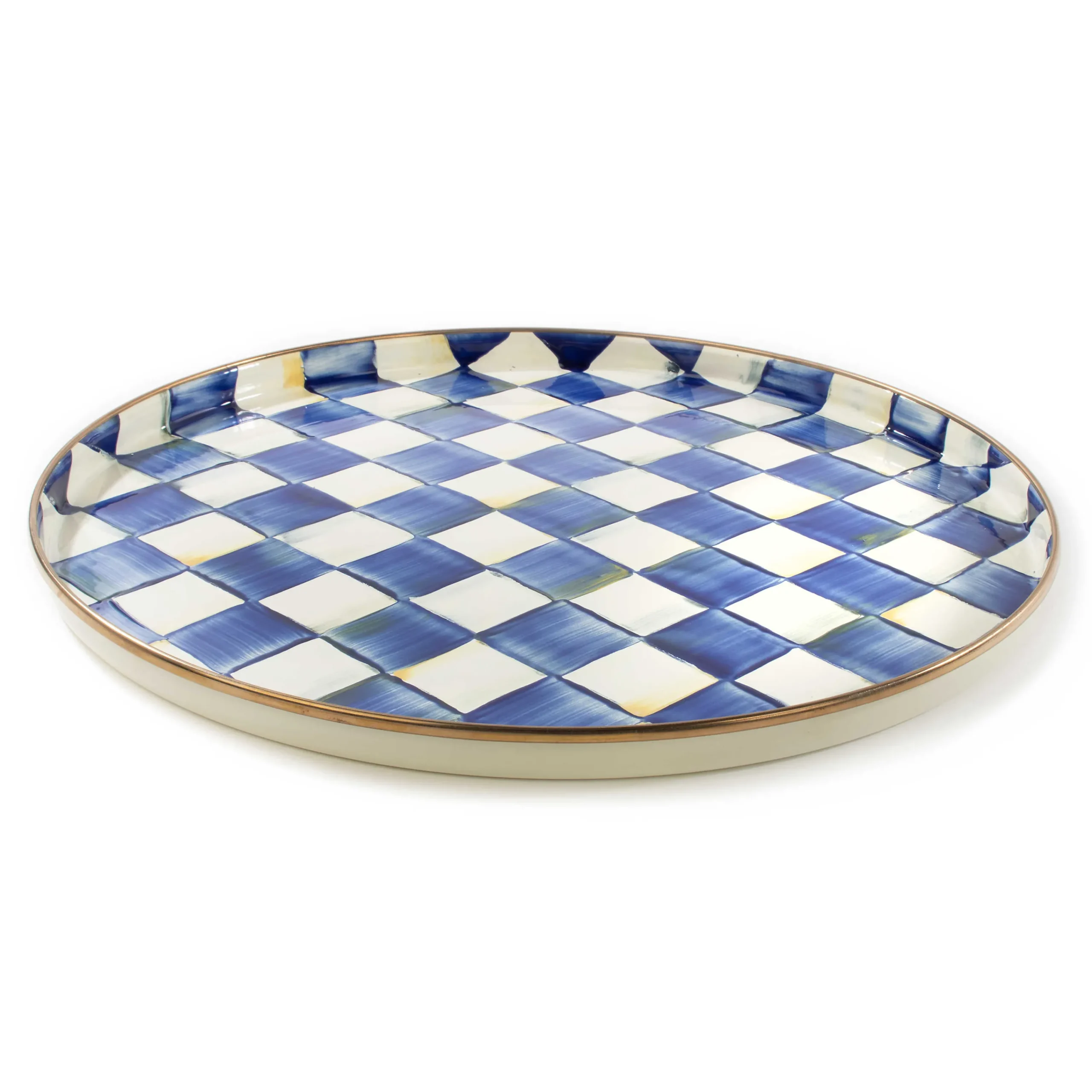 MacKenzie-Childs Royal Check Round Tray| The Coffee Shop|Bar Entertaining