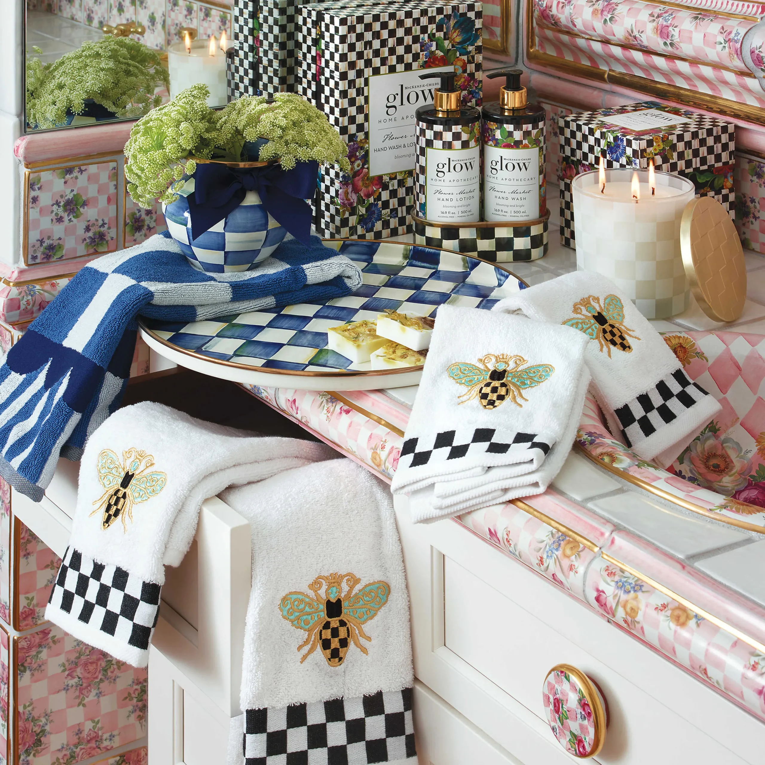 MacKenzie-Childs Royal Check Round Tray| The Coffee Shop|Bar Entertaining