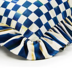 MacKenzie-Childs Royal Check Ruffle Lumbar Pillow| Pillows, Throws, & Cushions