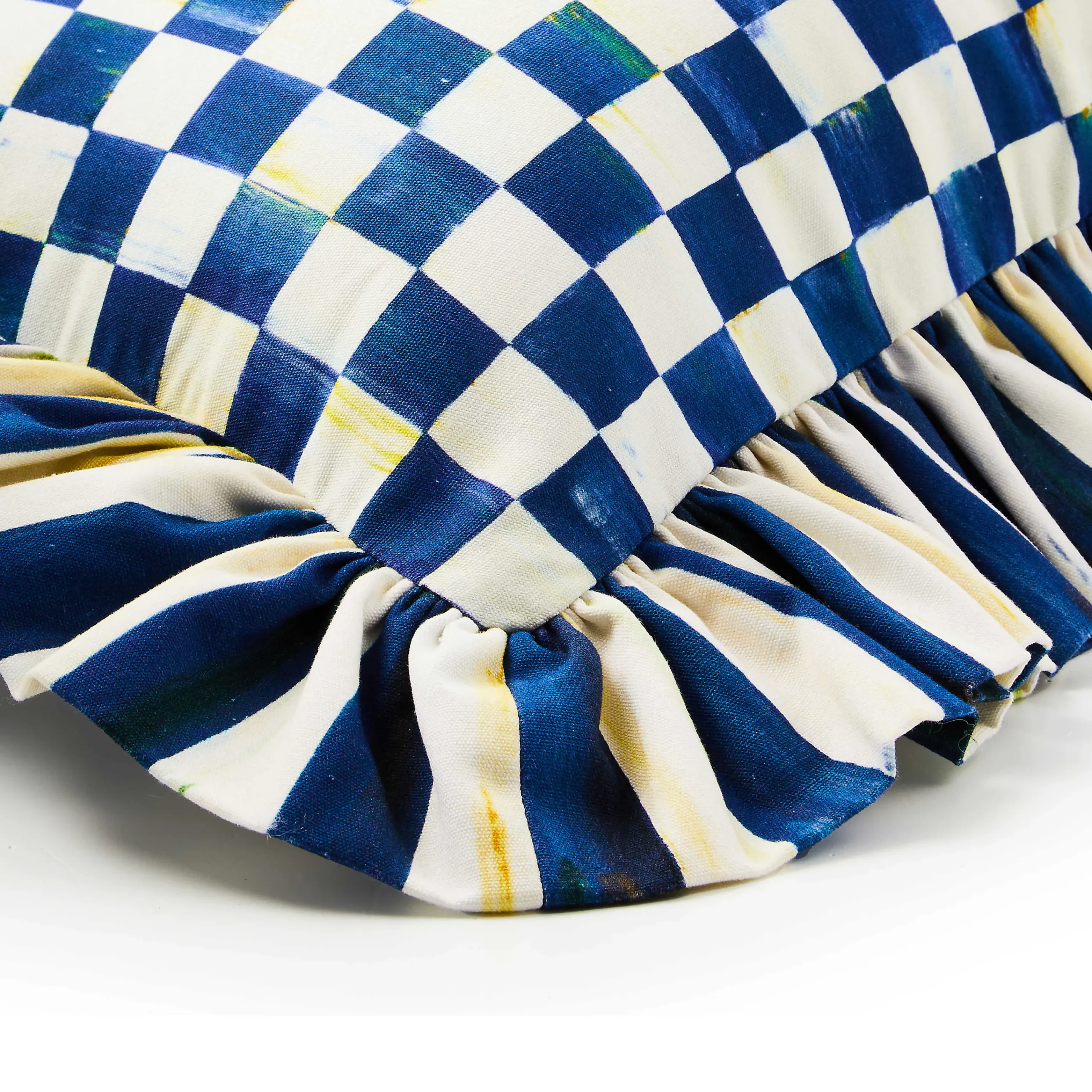 MacKenzie-Childs Royal Check Ruffle Lumbar Pillow| Pillows, Throws, & Cushions