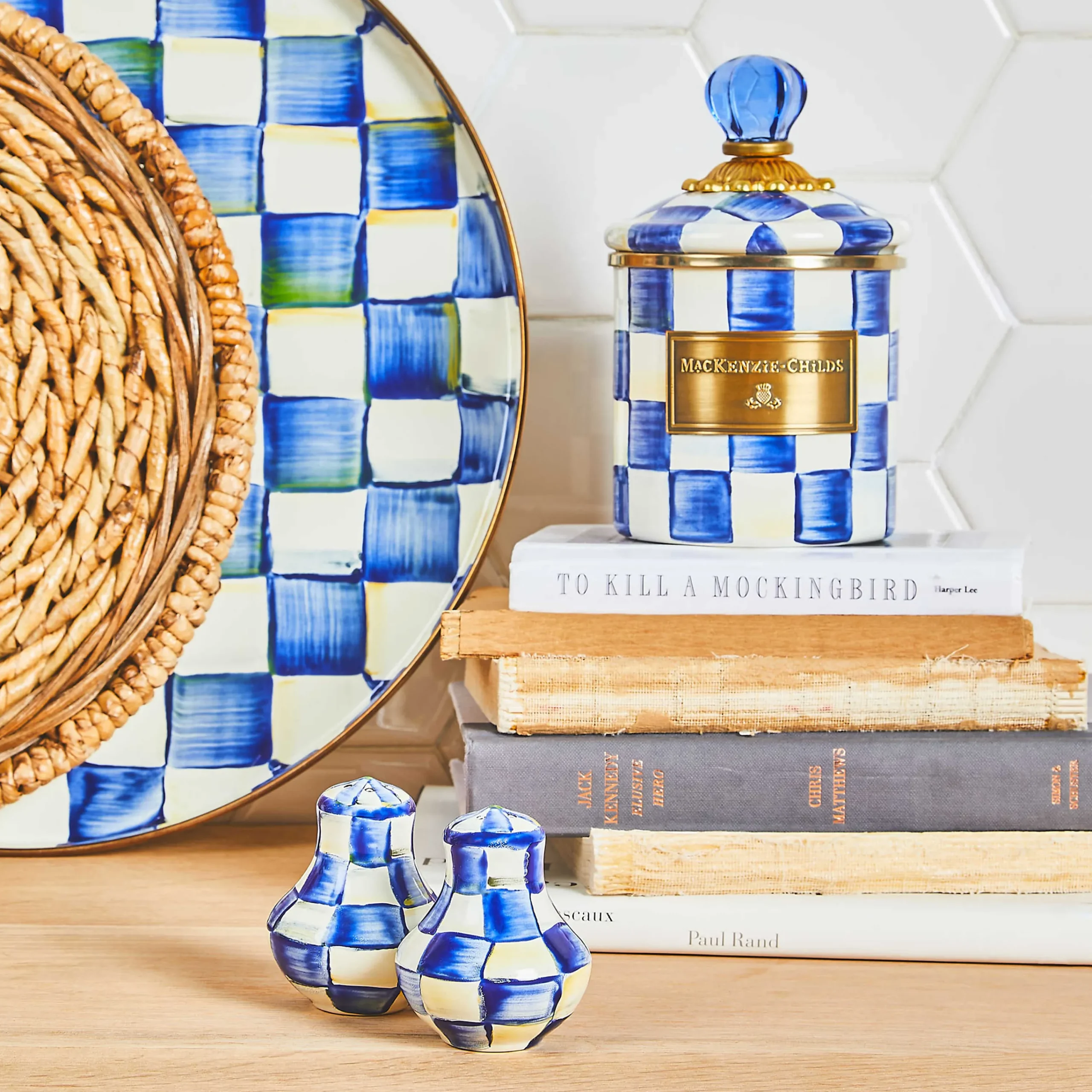 MacKenzie-Childs Royal Check Salt Pepper Shakers| Table Accessories|Serveware