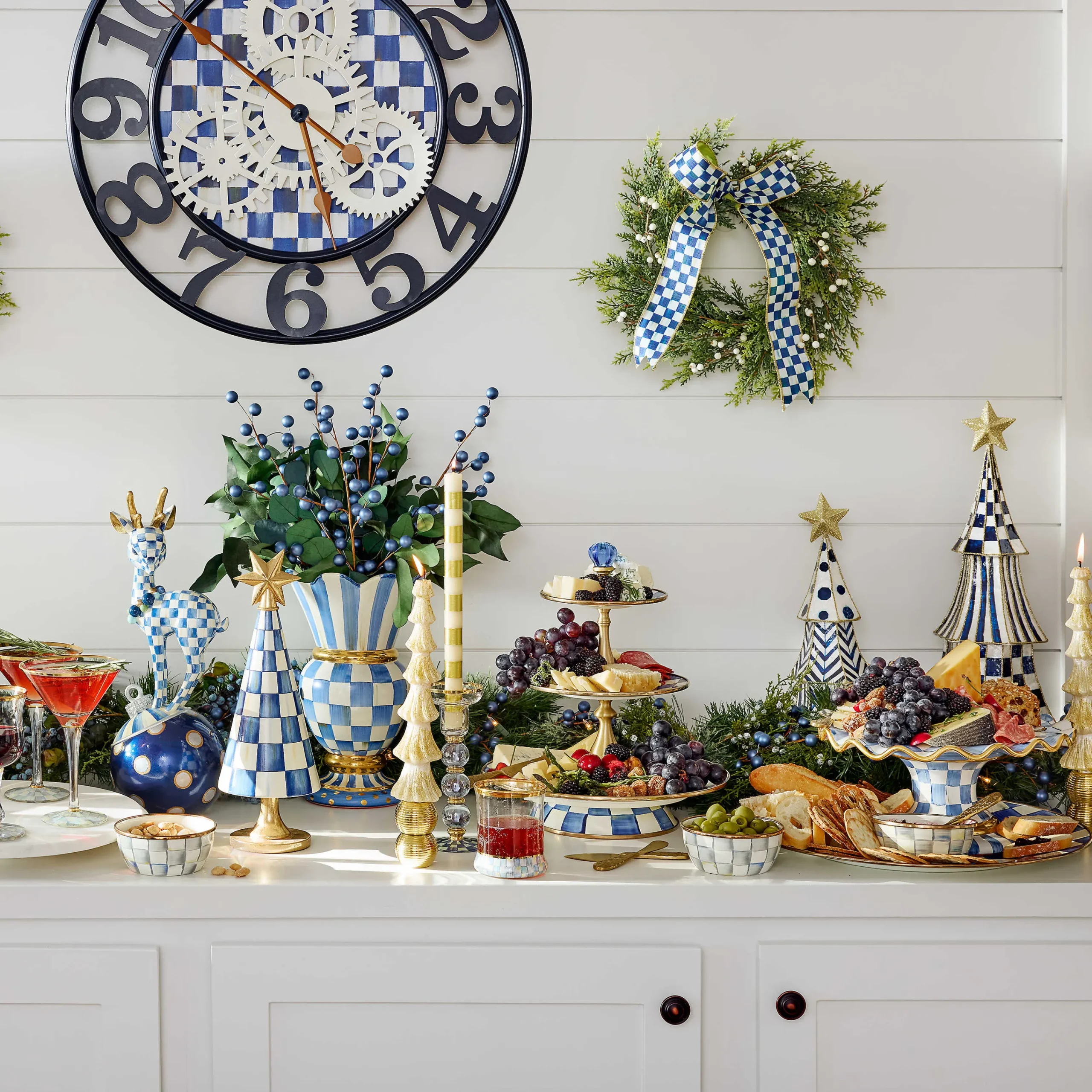 MacKenzie-Childs Royal Check Serving Platter| Bar Entertaining|Serveware