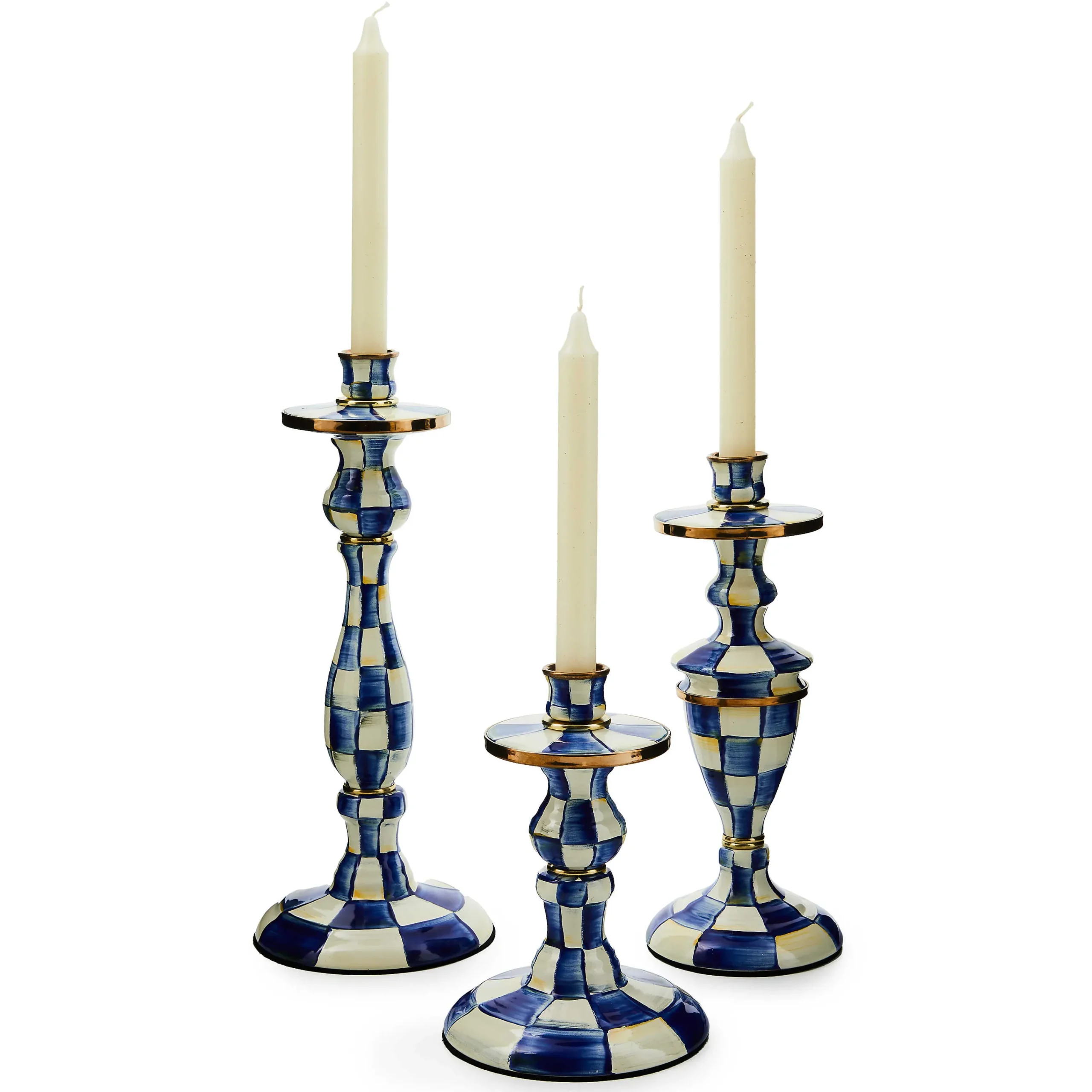 MacKenzie-Childs Royal Check Small Candlestick| Candles & Fragrances