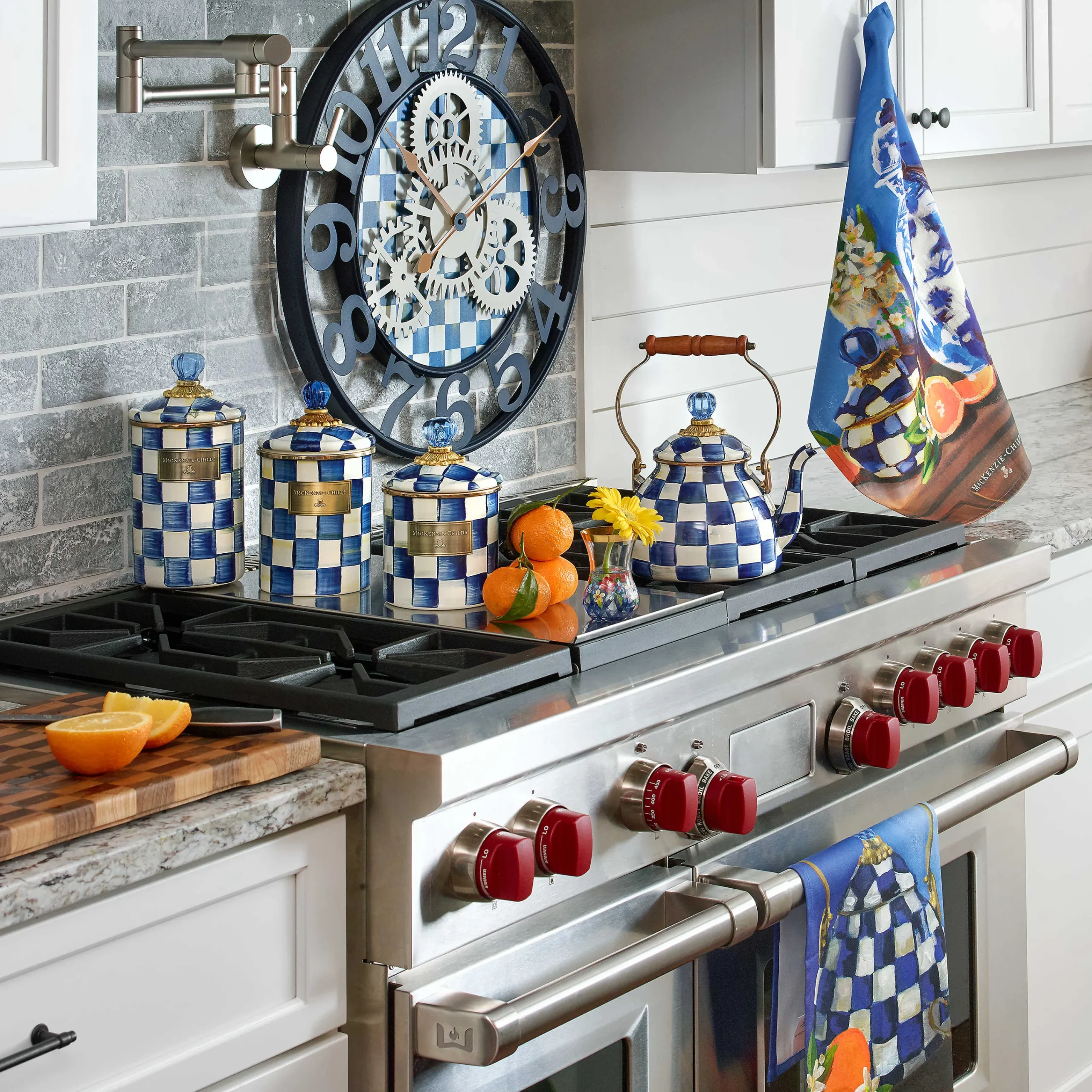 MacKenzie-Childs Royal Check Small Canister| Room Accents|Kitchen Storage & Organization