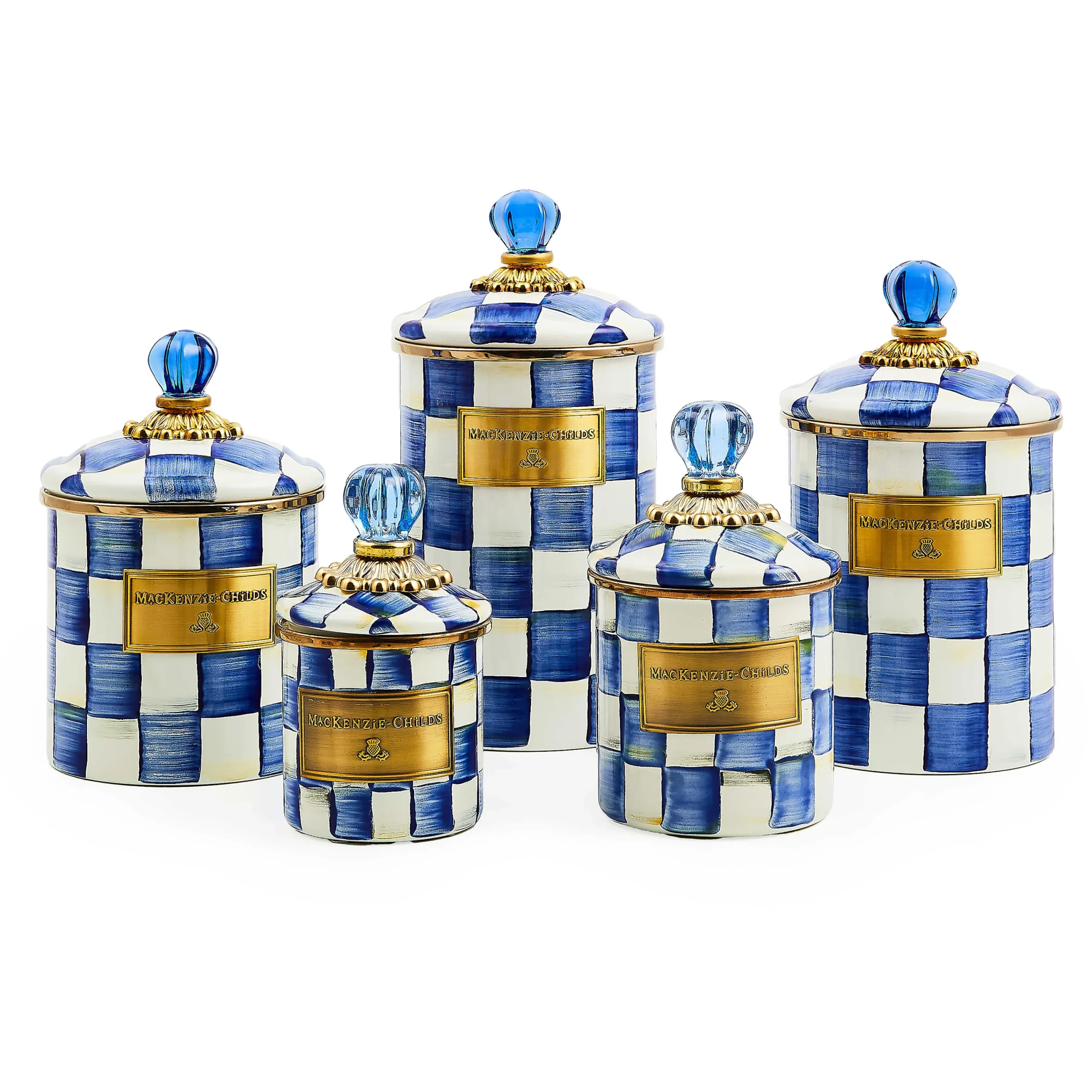 MacKenzie-Childs Royal Check Small Canister| Room Accents|Kitchen Storage & Organization