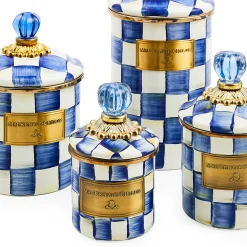 MacKenzie-Childs Royal Check Small Canister| Room Accents|Kitchen Storage & Organization