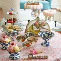 MacKenzie-Childs Royal Check Small Compote| Serveware
