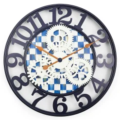 MacKenzie-Childs Royal Check Small Farmhouse Wall Clock| Room Accents