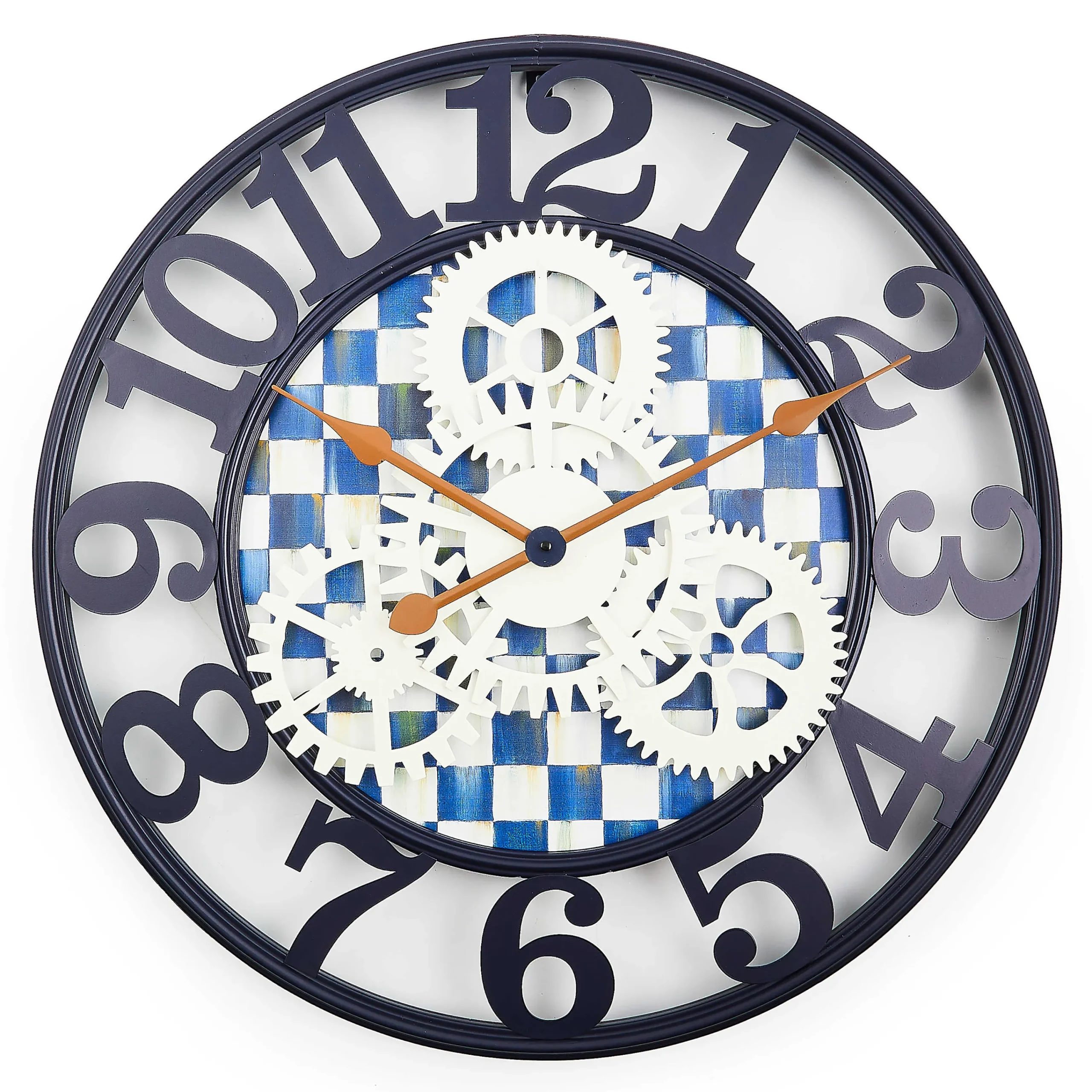 MacKenzie-Childs Royal Check Small Farmhouse Wall Clock| Room Accents