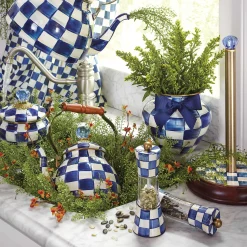 MacKenzie-Childs Royal Check Squashed Pot| Bath & Bath Accessories|Room Accents