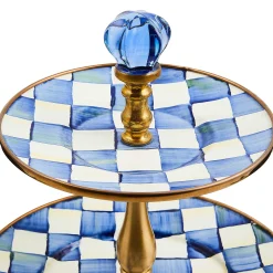 MacKenzie-Childs Royal Check Three Tier Sweet Stand| Bar Entertaining|Serveware