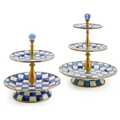 MacKenzie-Childs Royal Check Three Tier Sweet Stand| Bar Entertaining|Serveware