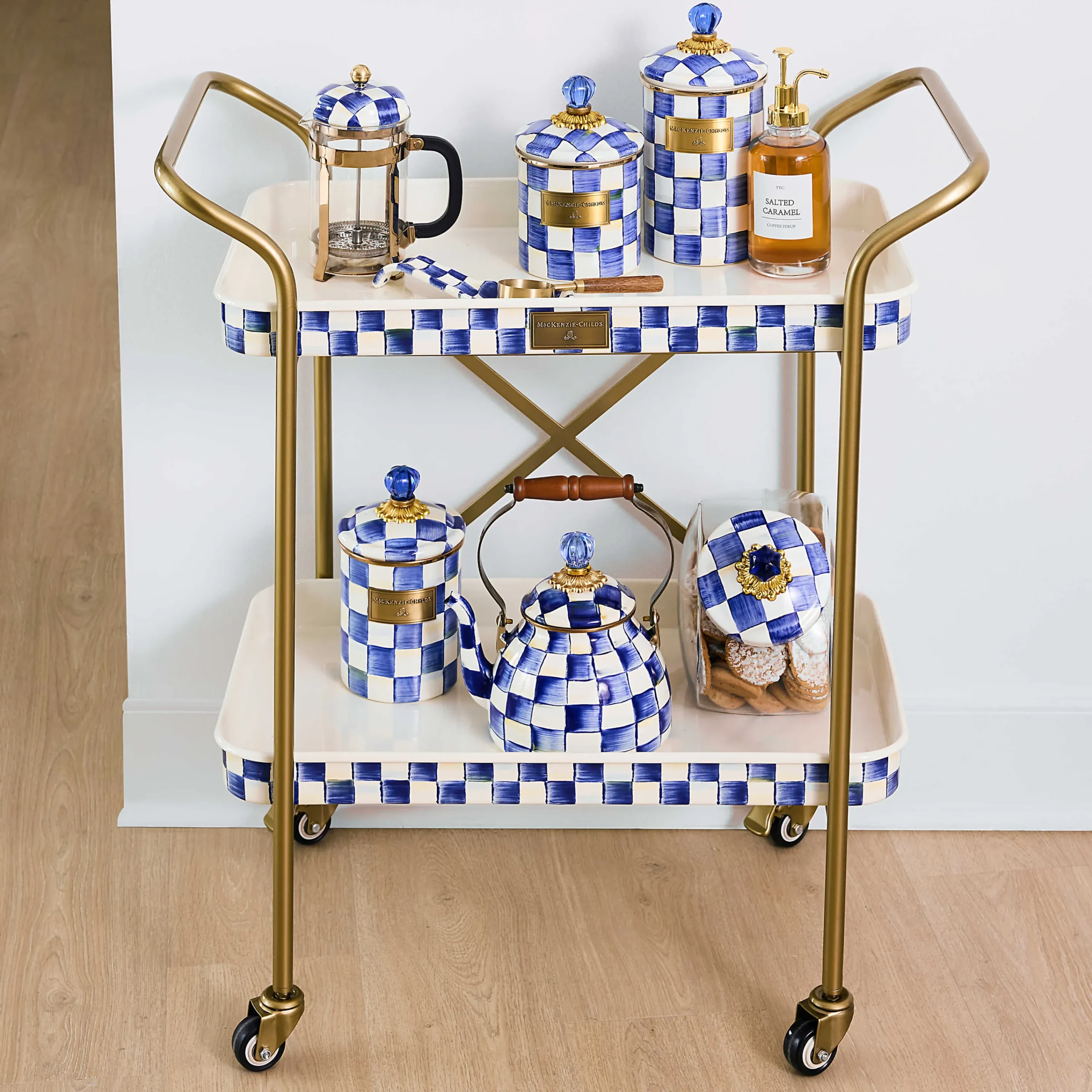 MacKenzie-Childs Royal Check 2-Tier Kitchen Cart| Dining Room & Kitchen|Bar Entertaining