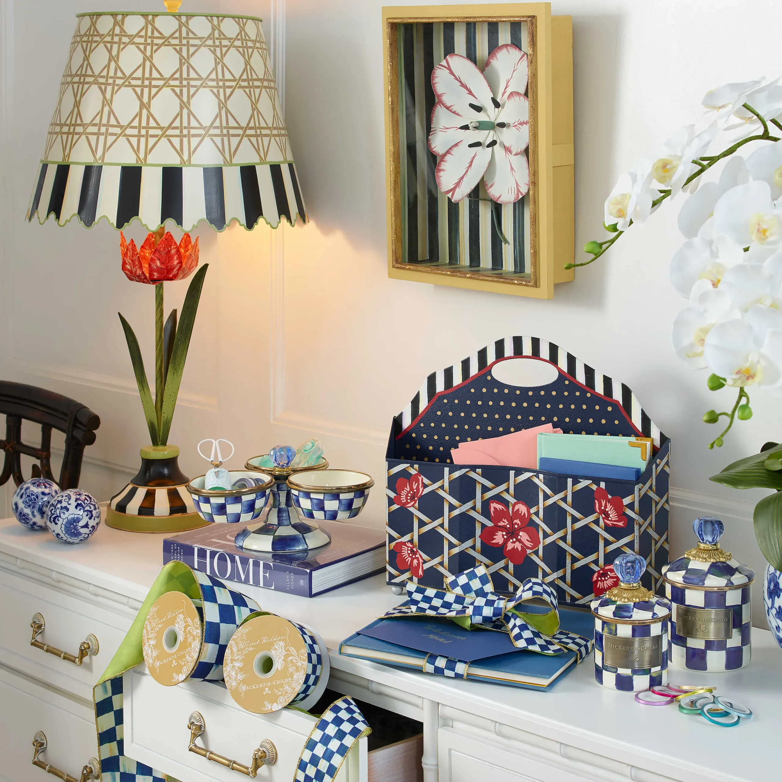 MacKenzie-Childs Royal Check Triplicity| Bar Entertaining|Serveware