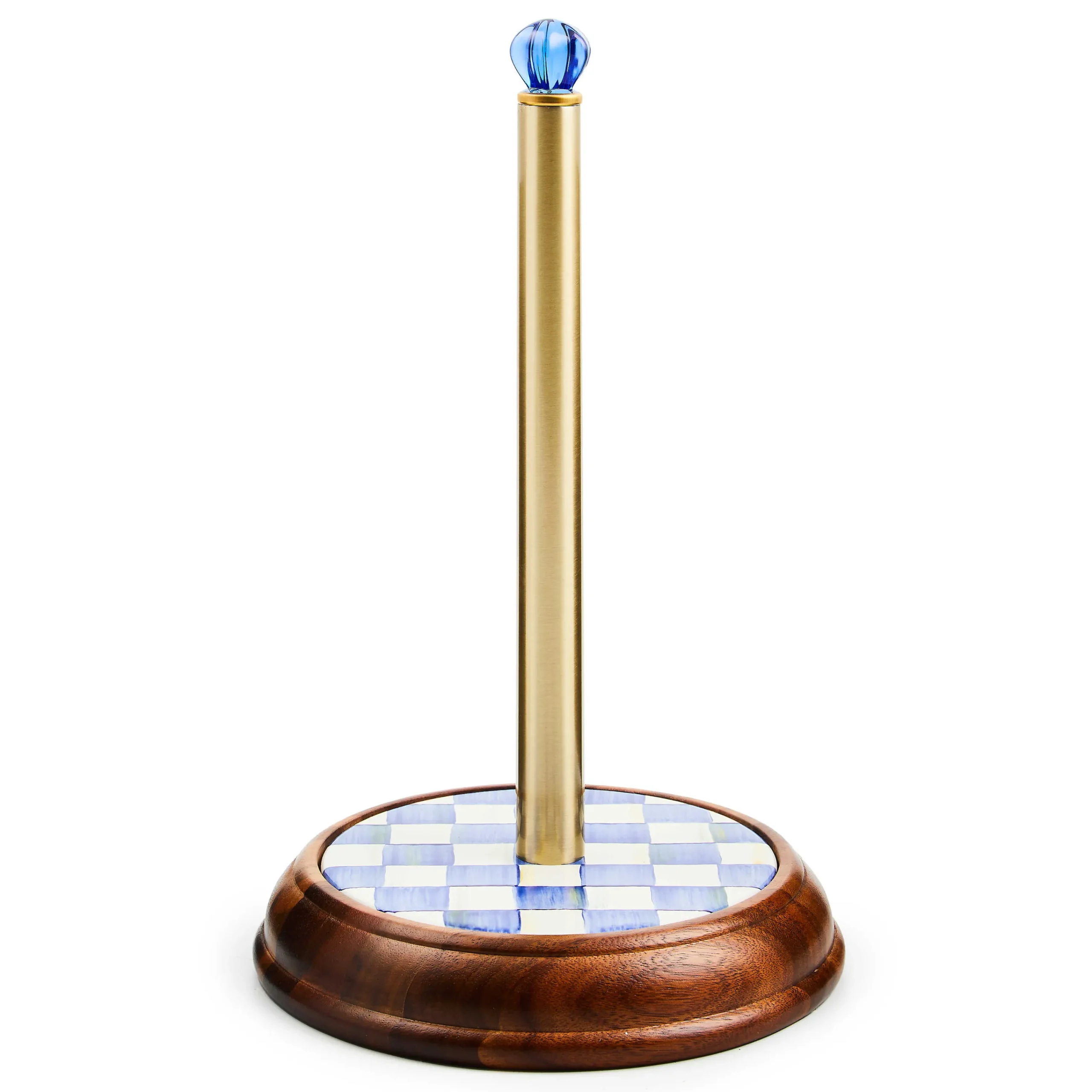 MacKenzie-Childs Royal Check Wood Paper Towel Holder| Kitchen Storage & Organization