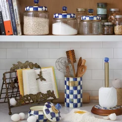 MacKenzie-Childs Royal Check Wood Paper Towel Holder| Kitchen Storage & Organization