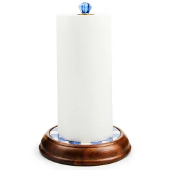 MacKenzie-Childs Royal Check Wood Paper Towel Holder| Kitchen Storage & Organization