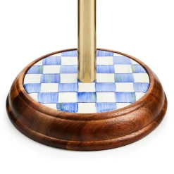 MacKenzie-Childs Royal Check Wood Paper Towel Holder| Kitchen Storage & Organization