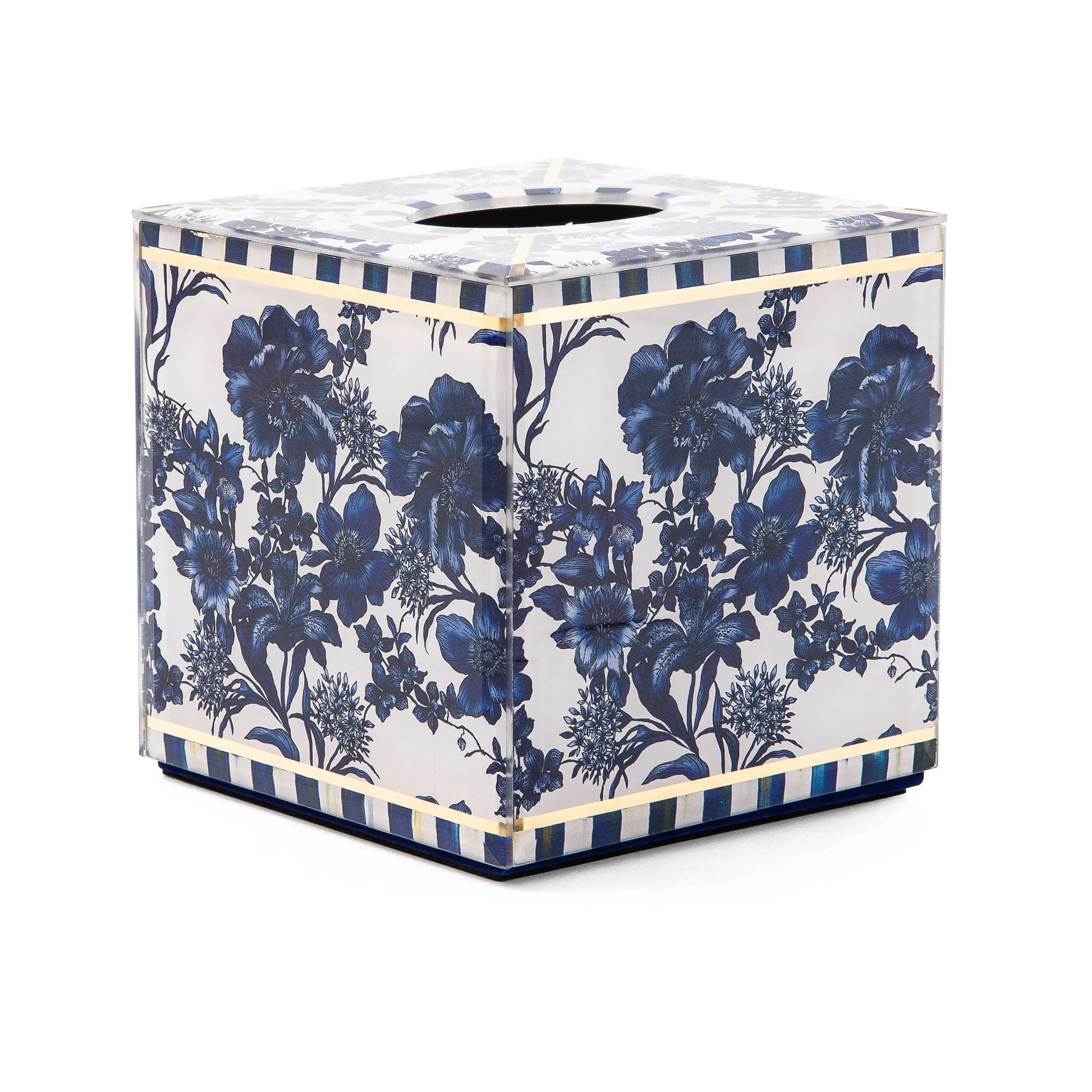 MacKenzie-Childs Royal English Garden Boutique Tissue Box Cover| Spring|Bath & Bath Accessories
