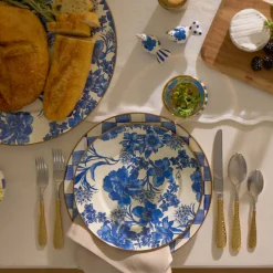 MacKenzie-Childs Royal English Garden Enamel Dinner Plate| Spring|Dinnerware & Flatware