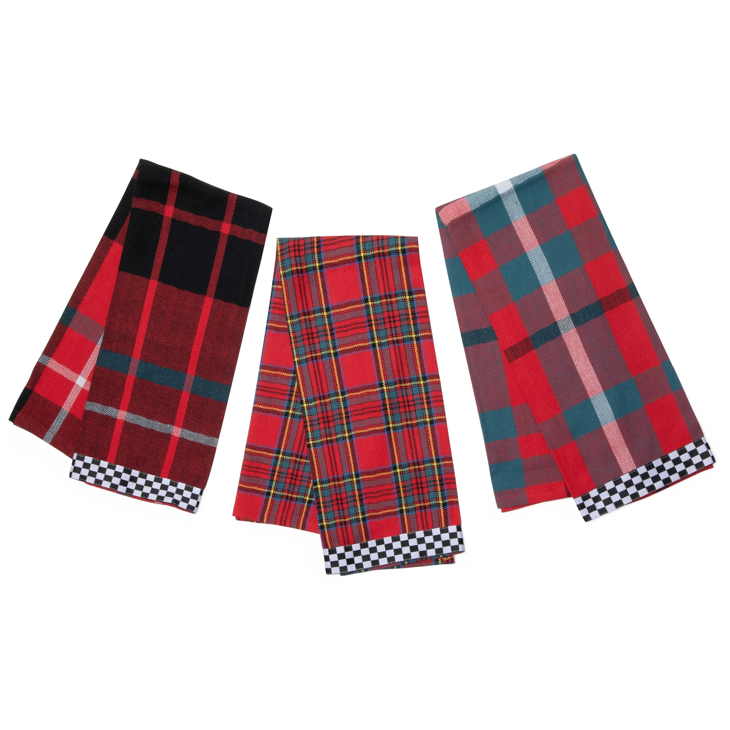 MacKenzie-Childs Royal Stewart Woven Dish Towels, Set of 3| Holiday|Kitchen & Dining Sets