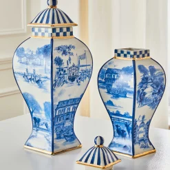 MacKenzie-Childs Royal Toile Large Ginger Jar| Kitchen Storage & Organization