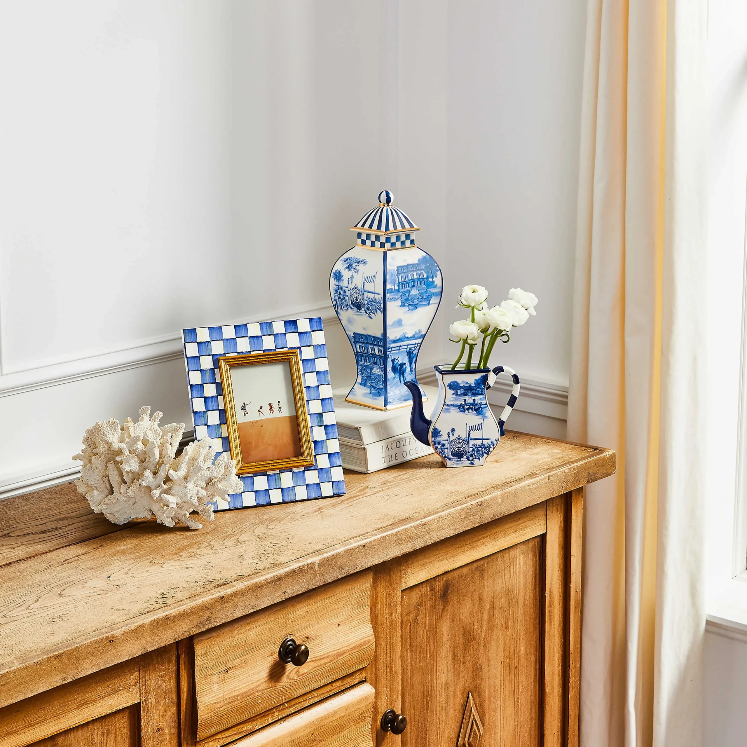 MacKenzie-Childs Royal Toile Large Ginger Jar| Kitchen Storage & Organization