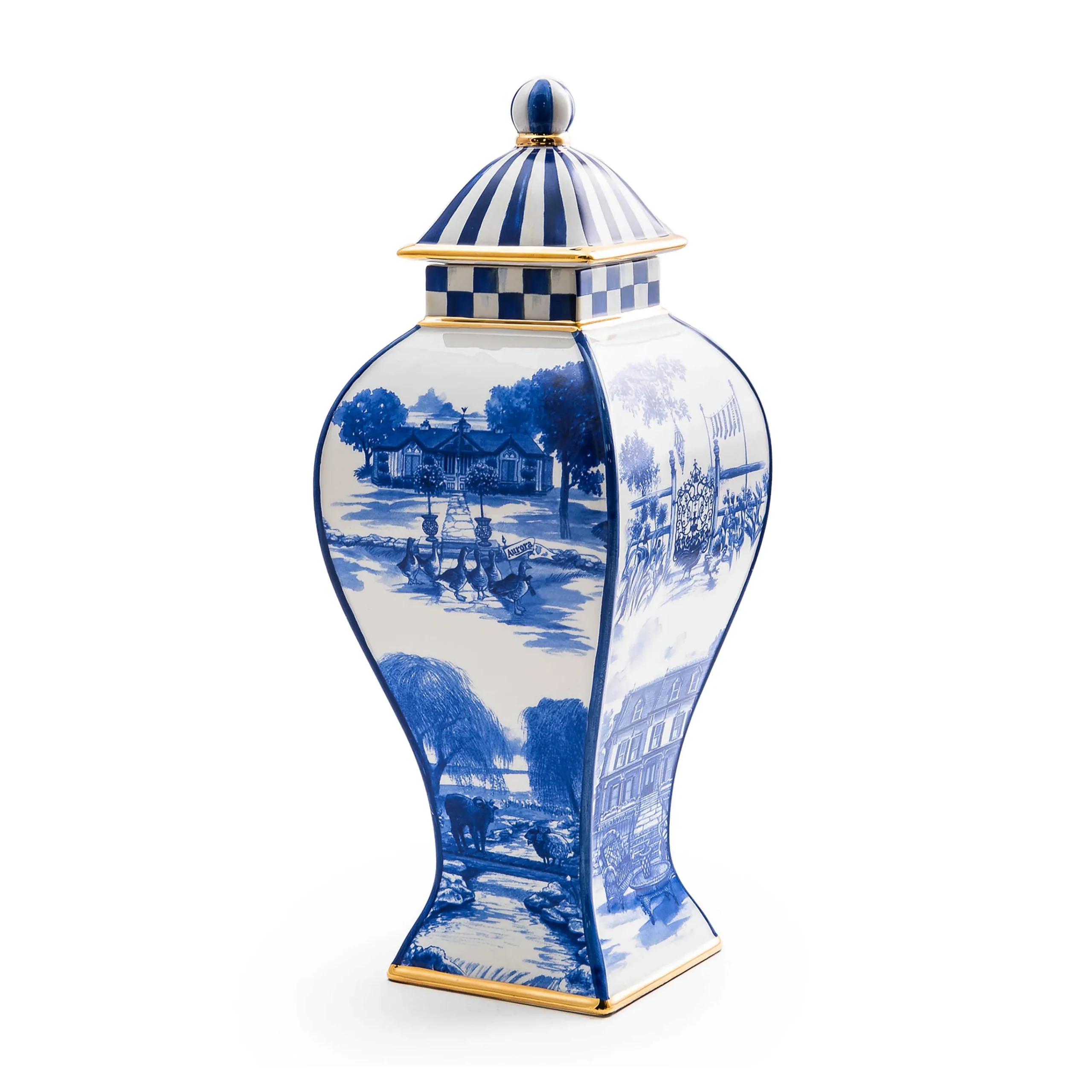 MacKenzie-Childs Royal Toile Large Ginger Jar| Kitchen Storage & Organization