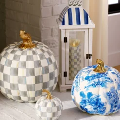 MacKenzie-Childs Royal Toile Large Pumpkin| Pumpkins|The Halloween Shop