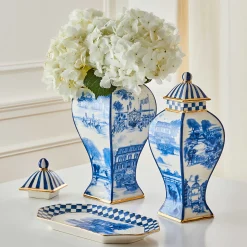 MacKenzie-Childs Royal Toile Small Ginger Jar| Kitchen Storage & Organization