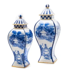 MacKenzie-Childs Royal Toile Small Ginger Jar| Kitchen Storage & Organization