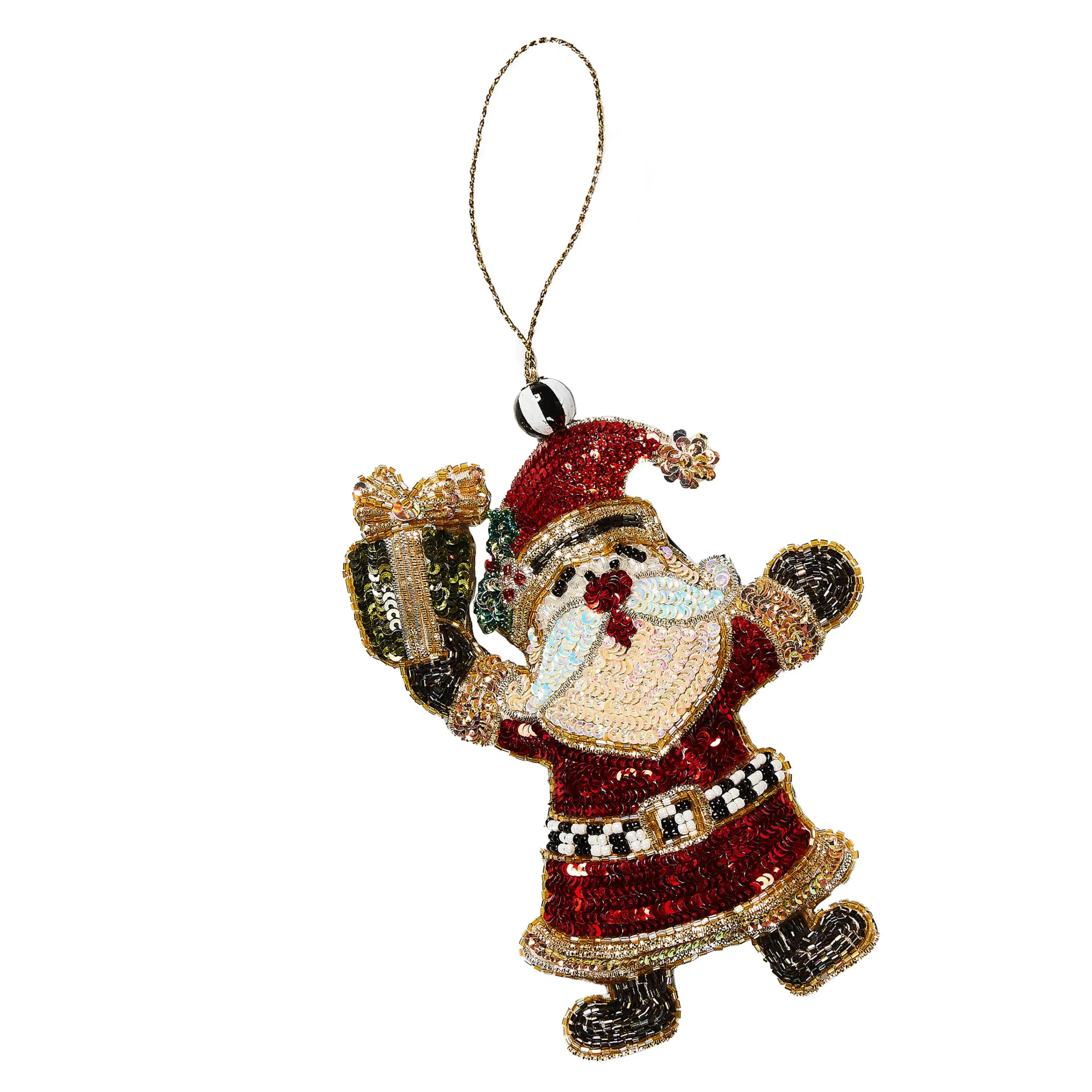 MacKenzie-Childs Santa Beaded Ornament| Holiday