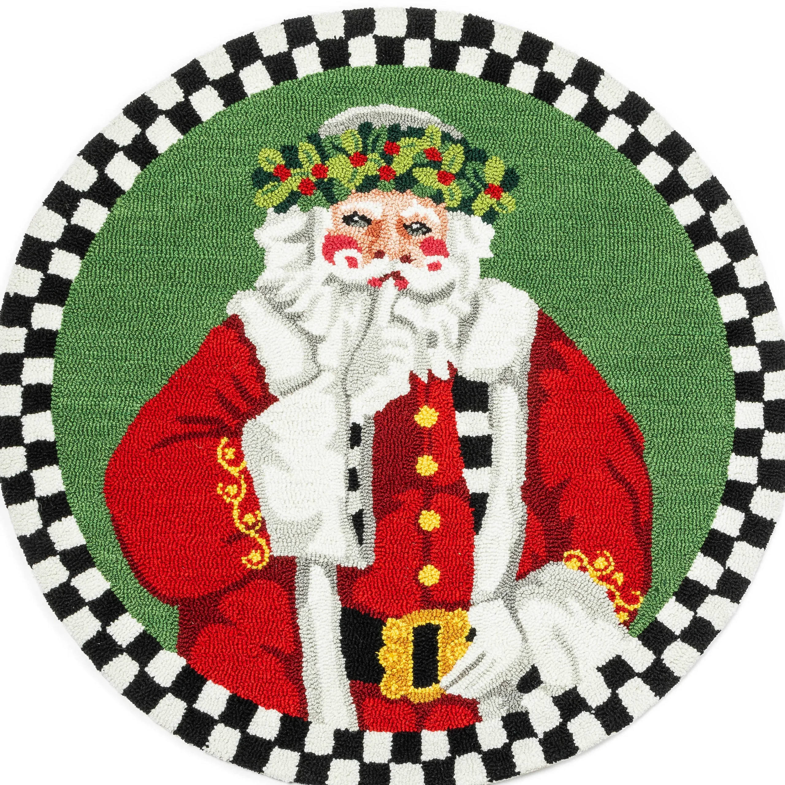 MacKenzie-Childs Santa Lucia 3' Round Rug| Holiday|Rugs