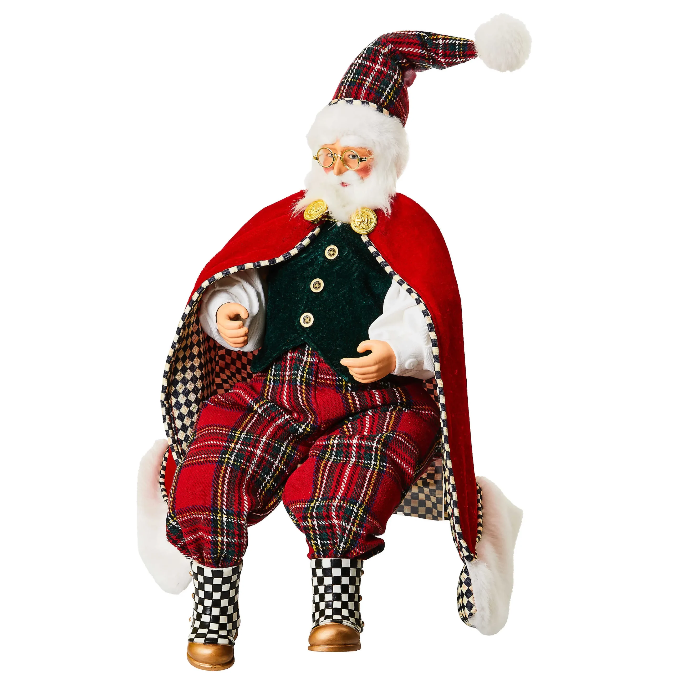 MacKenzie-Childs Scottish Sitting Santa| Holiday|Room Accents