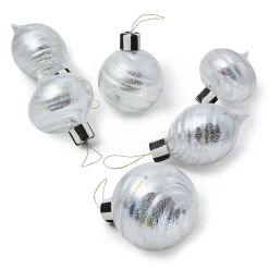 MacKenzie-Childs Silver Mercury Glass Assorted Ornaments, Set of 6| Holiday