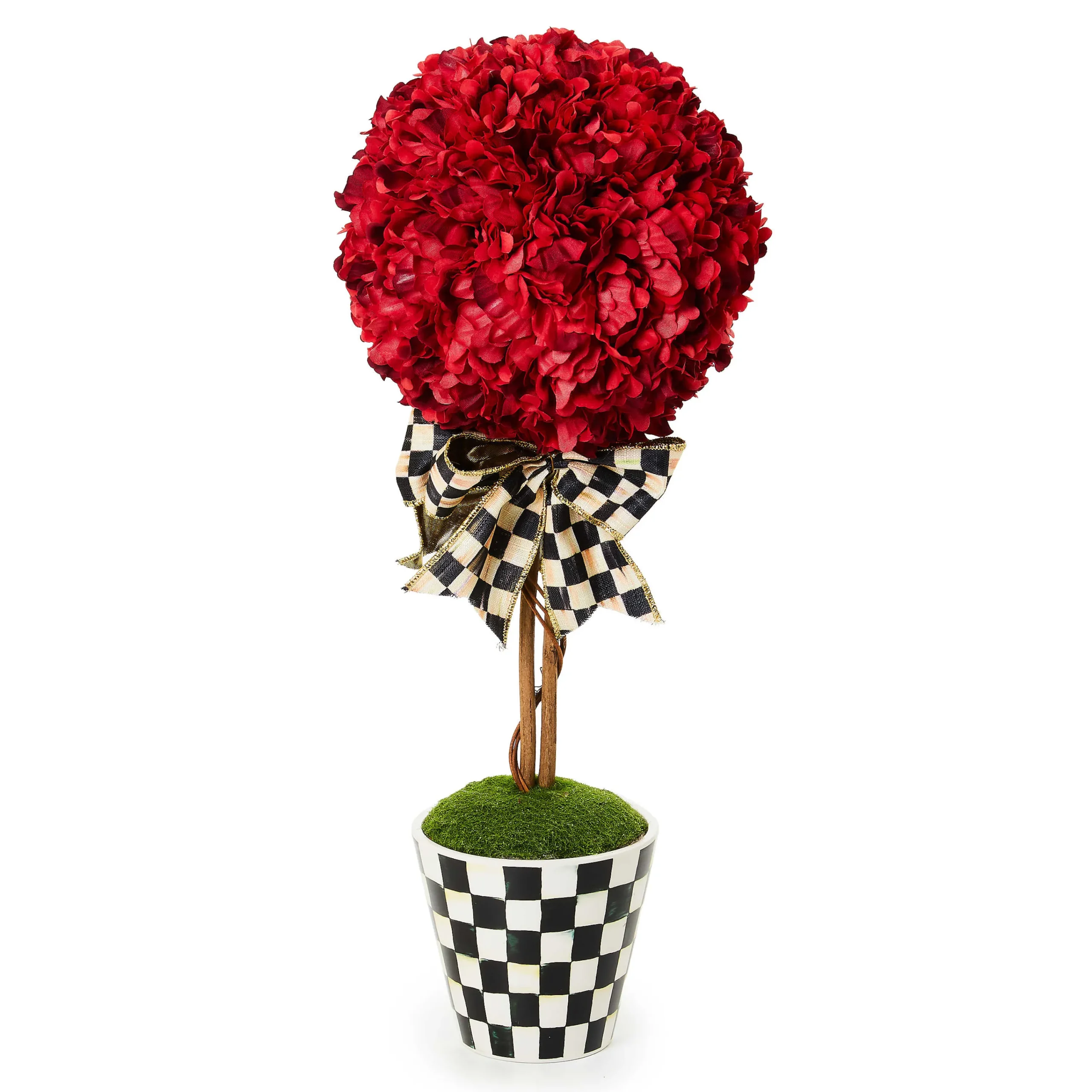 MacKenzie-Childs Small Red Topiary Drop In| Greenery & Florals|Room Accents