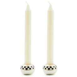 MacKenzie-Childs Small Sphere Check Candle Holders, Set of 2| Candles & Fragrances|Room Accents