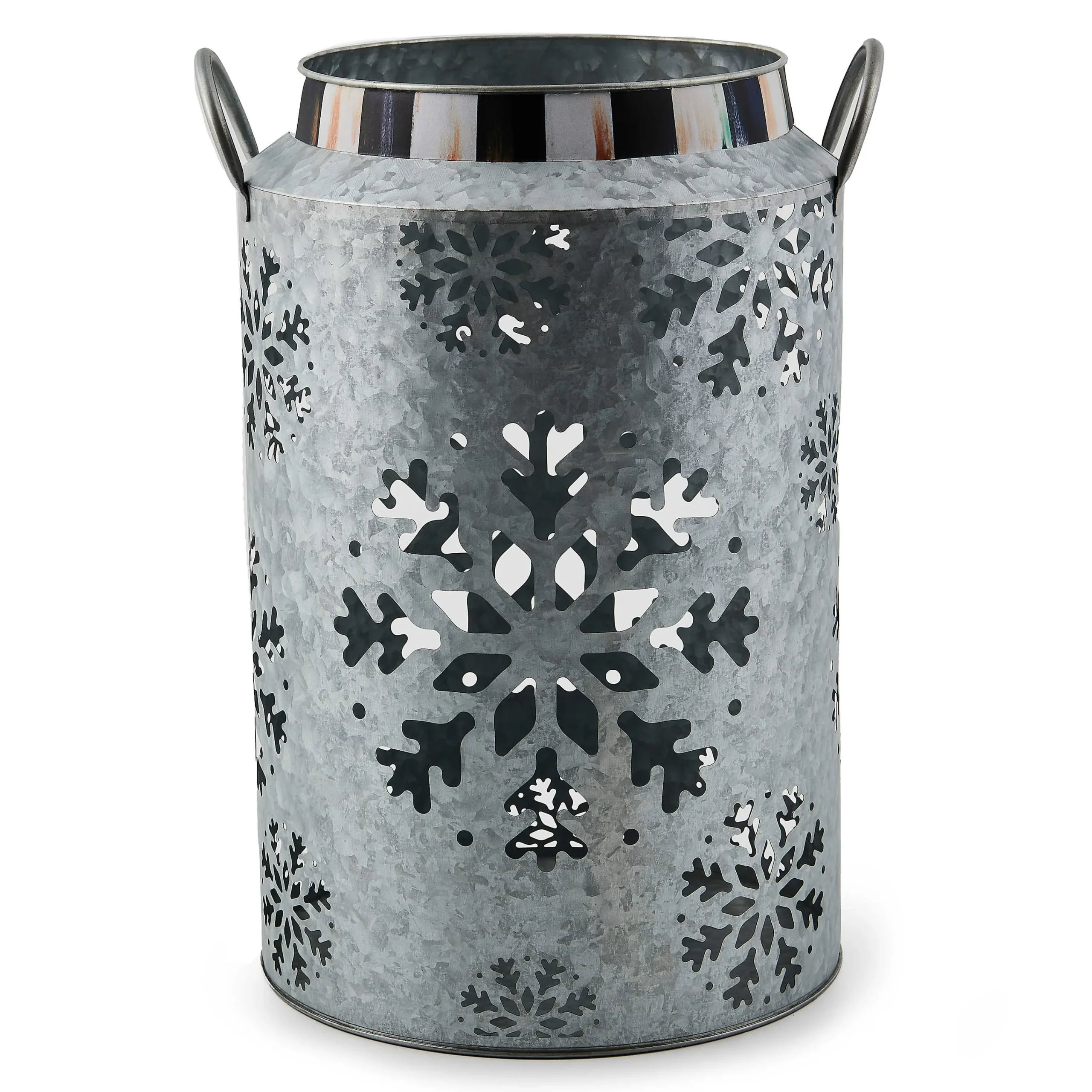 MacKenzie-Childs Snowflake Large Galvanized Metal Lantern| Outdoor