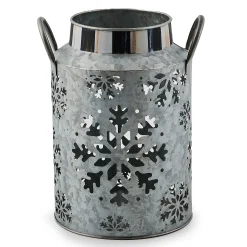 MacKenzie-Childs Snowflake Small Galvanized Metal Lantern| Outdoor