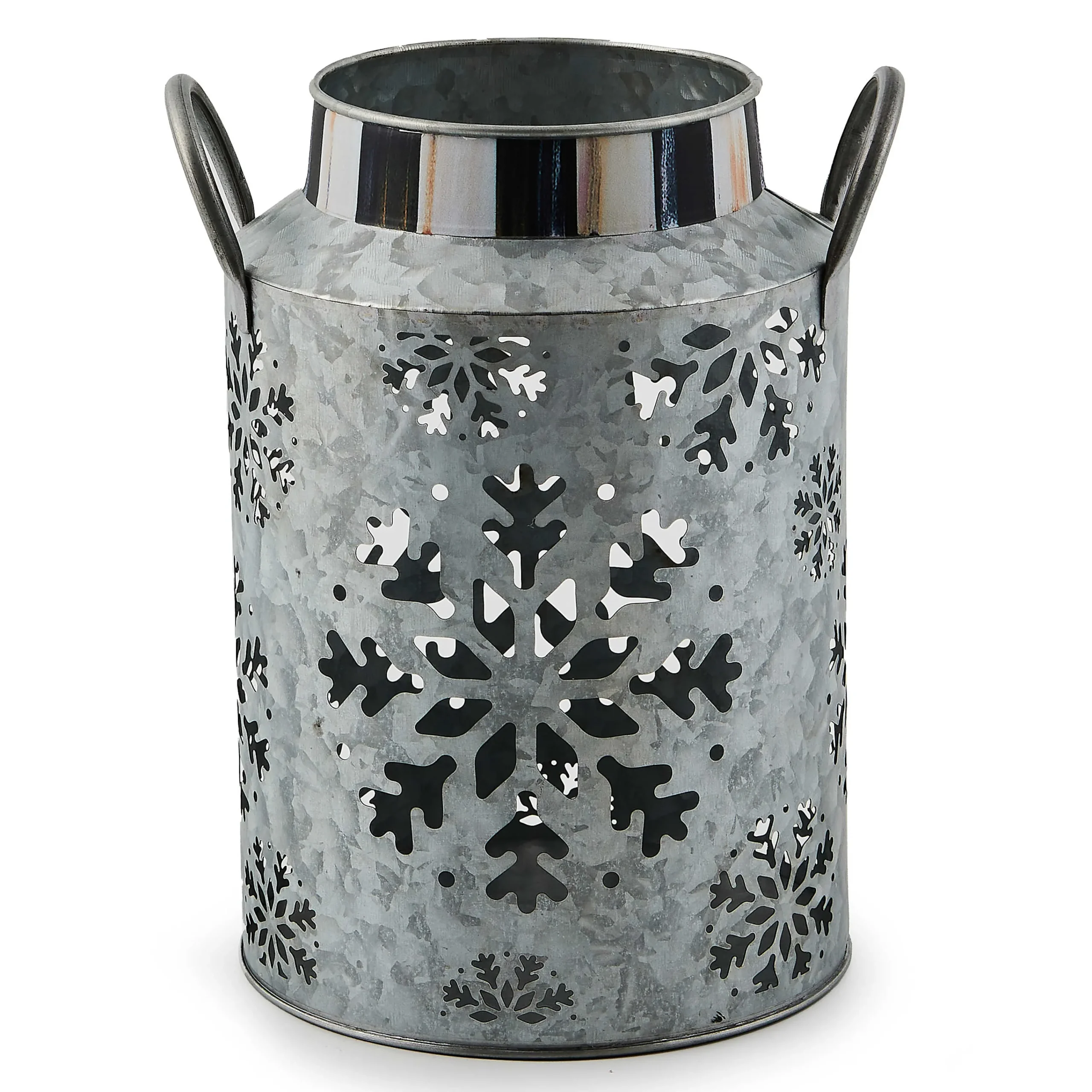 MacKenzie-Childs Snowflake Small Galvanized Metal Lantern| Outdoor