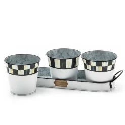 MacKenzie-Childs Spectator Galvanized Herb Pots, Set of 3| Spring|The Fall Shop