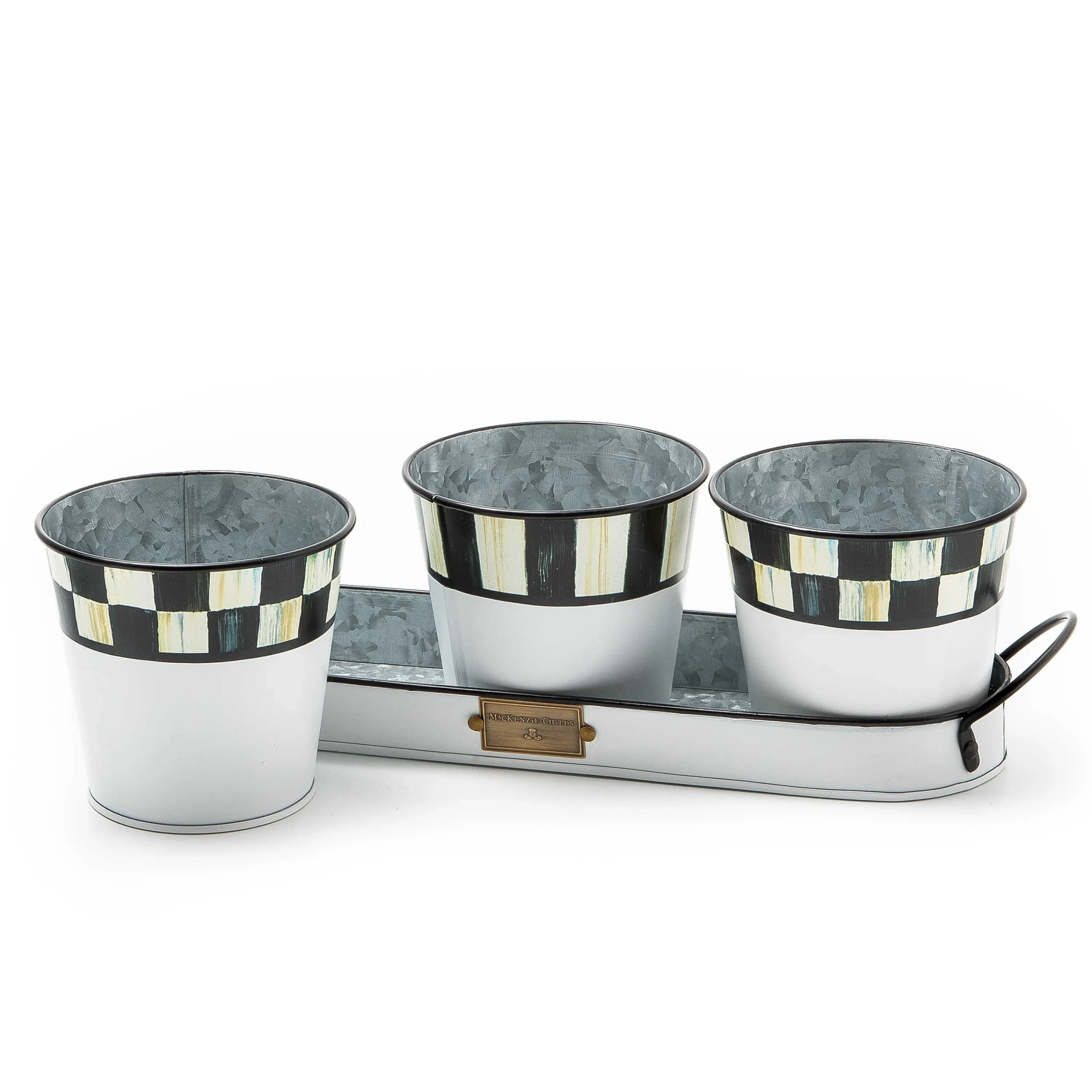 MacKenzie-Childs Spectator Galvanized Herb Pots, Set of 3| Spring|The Fall Shop