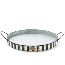 MacKenzie-Childs Spectator Galvanized Serving Trays, Set of 2| Bar Entertaining|Serveware