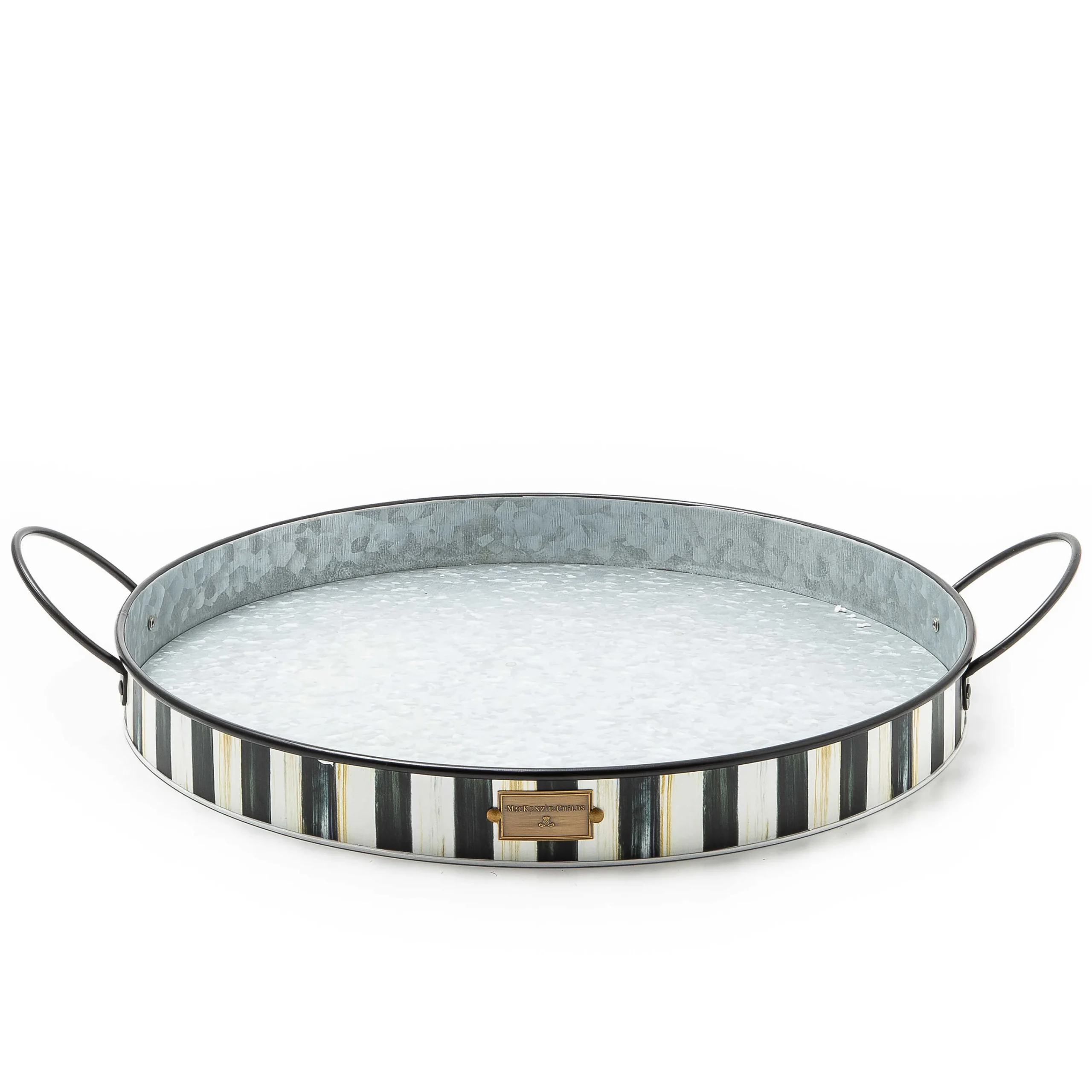 MacKenzie-Childs Spectator Galvanized Serving Trays, Set of 2| Bar Entertaining|Serveware