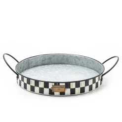 MacKenzie-Childs Spectator Galvanized Serving Trays, Set of 2| Bar Entertaining|Serveware